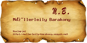 Müllerleily Barakony névjegykártya
